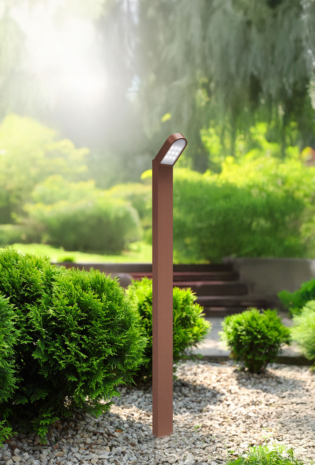 ZenSingle lampada ambientata Taoluce corten 120.7 cm